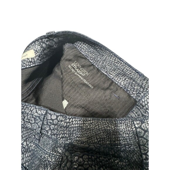 Jones New York Jeans Lexington Straight Black Gray Snakeskin Pattern Size 8 EUC - Picture 4 of 8